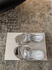 Okify Amina Muaddi Silver Heels 10cm - 5