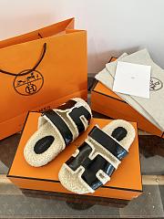 Okify Hermes Wool Black Slippers - 3
