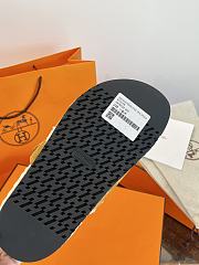 Okify Hermes Brown Suede Wool Slippers - 4