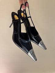 Okify YSL Black Heels With Silver Toe 8cm - 6