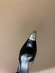 Okify YSL Black Heels With Silver Toe 8cm - 5