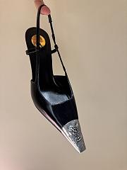 Okify YSL Black Heels With Silver Toe 8cm - 2