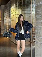 Okify Louis Vuitton Dark Blue Wool Hooded Jacket Unisex  - 6