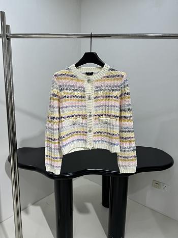 Okify CC Wool Blend Striped Cardigan