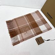 Okify Burberry Brown Cashmere Scarf 180x30cm - 6
