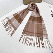 Okify Burberry Brown Cashmere Scarf 180x30cm - 2