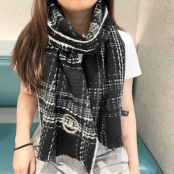 Okify CC Black Cashmere Scarf 200x32cm 