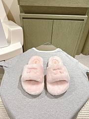 Okify Celine Pink Wool Slippers  - 1