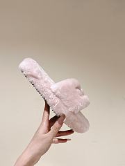 Okify Celine Pink Wool Slippers  - 6