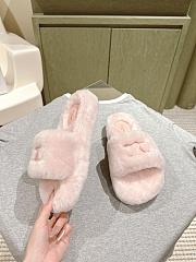 Okify Celine Pink Wool Slippers  - 4