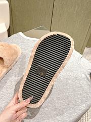 Okify Celine Light Brown Wool Slippers  - 5