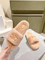 Okify Celine Light Brown Wool Slippers  - 4