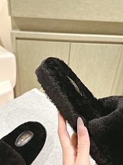 Okify Celine Black Wool Slippers  - 5