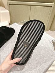 Okify Celine Black Wool Slippers  - 6