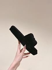 Okify Celine Black Wool Slippers  - 4
