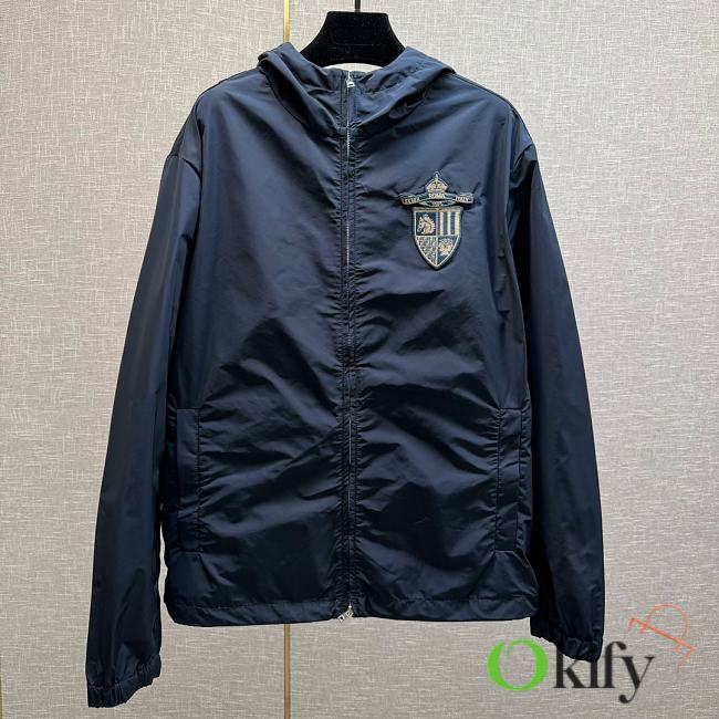 Okify Fendi Dark Blue High Tech Logo Jacket  - 1