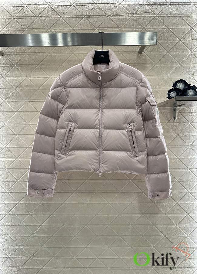 Okify Moncler Light Pink Stand Up Collar Down Jacket  - 1