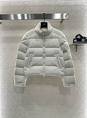 Okify Moncler White Stand Up Collar Down Jacket  - 1