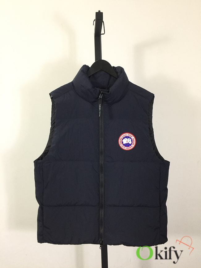 Okify Canada Goose Lawrence Dark Blue Sleeveless Down Jacket Unisex - 1