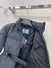 Okify Prada Gray Stand Up Collar Goose Down Jacket For Women - 2