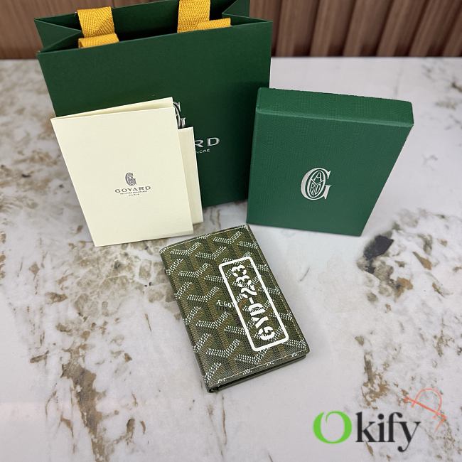 Okify Goyard Saint Pierre Army Green GYD-233 Bifold Card Holder 11x7.5x2cm - 1