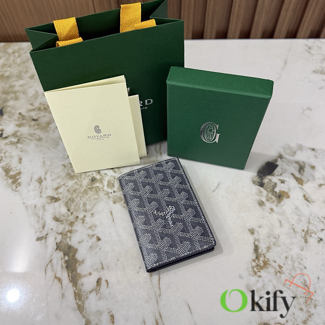 Okify Goyard Saint Pierre Gray Bifold Card Holder 11x7.5x2cm - 1