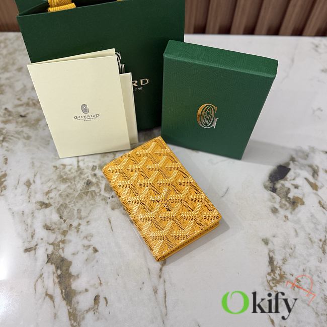 Okify Goyard Saint Pierre Yellow Bifold Card Holder 11x7.5x2cm - 1