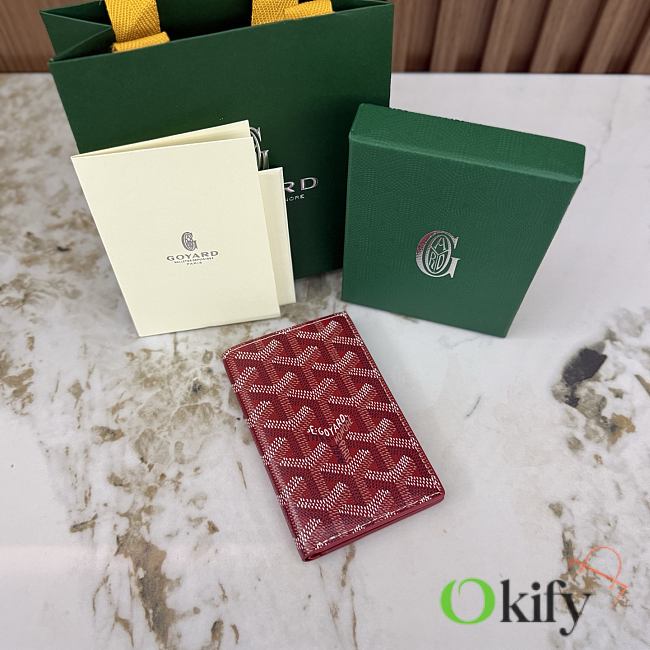 Okify Goyard Saint Pierre Red Bifold Card Holder 11x7.5x2cm - 1