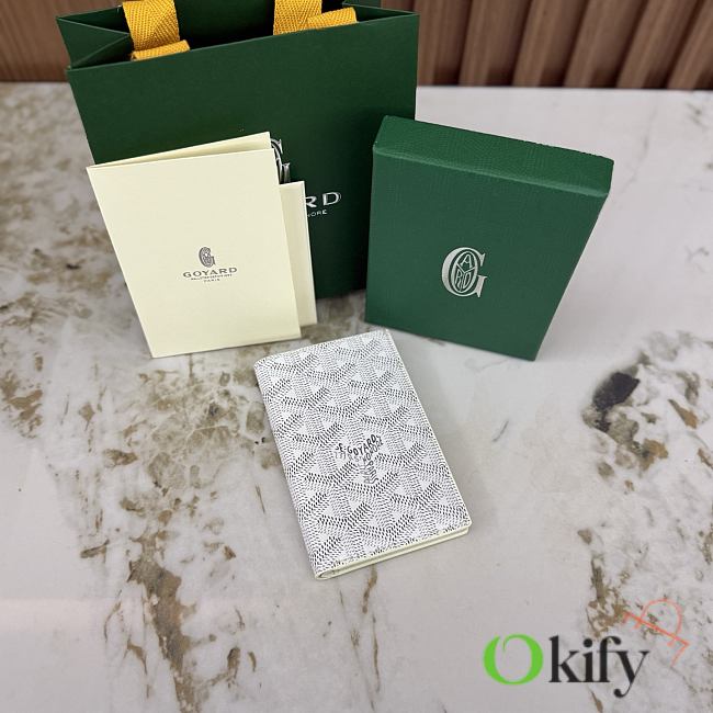 Okify Goyard Saint Pierre White Bifold Card Holder 11x7.5x2cm - 1