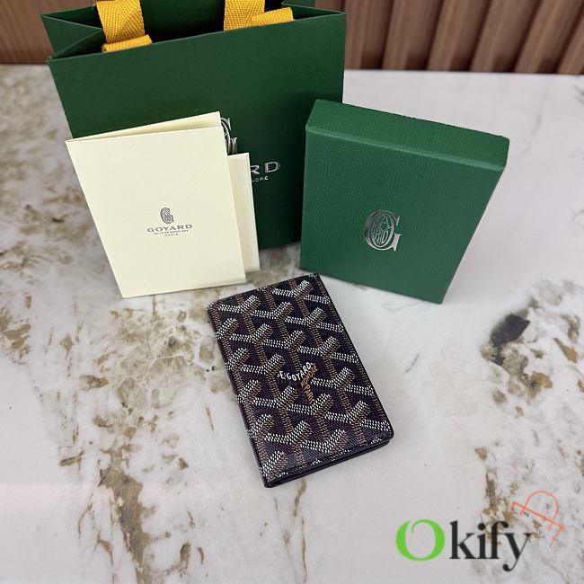Okify Goyard Saint Pierre Black Bifold Card Holder 11x7.5x2cm - 1