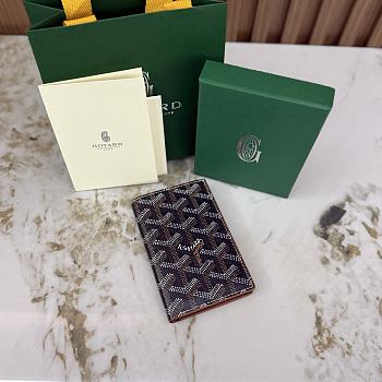 Okify Goyard Saint Pierre Black And Brown Bifold Card Holder 11x7.5x2cm