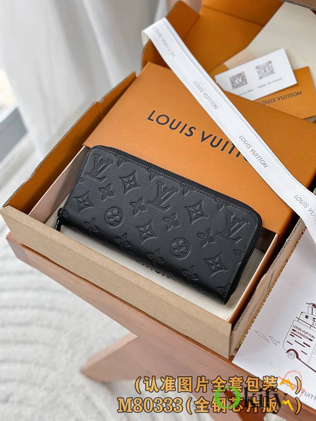 Okify Louis Vuitton Black Zippy Horizontal Wallet M80333 21x10x2.5cm - 1