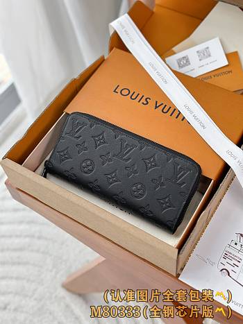 Okify Louis Vuitton Black Zippy Horizontal Wallet M80333 21x10x2.5cm