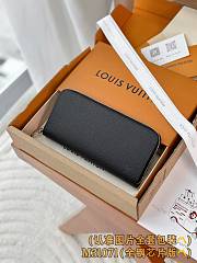 Okify Louis Vuitton Black Zippy Horizontal Taiga Wallet M31071 21x10x2.5cm - 4