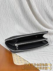 Okify Louis Vuitton Black Zippy Horizontal Taiga Wallet M31071 21x10x2.5cm - 3