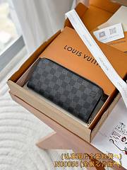 Okify Louis Vuitton Black Zippy Horizontal Damier Wallet N00056 21x10x2.5cm - 1