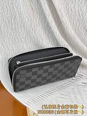 Okify Louis Vuitton Black Zippy Horizontal Damier Wallet N00056 21x10x2.5cm - 6