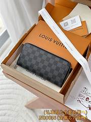 Okify Louis Vuitton Black Zippy Horizontal Damier Wallet N00056 21x10x2.5cm - 5