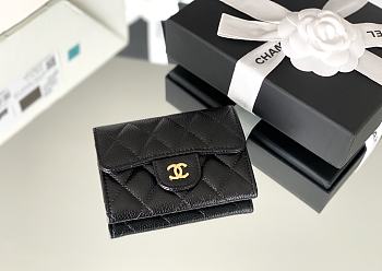 Okify CC Black Caviar Small Flap Wallet 11x7.5x2cm