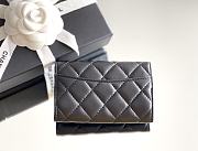 Okify CC Black Lambskin Small Flap Wallet With Gold Hardware 11x7.5x2cm - 3