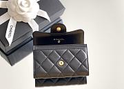 Okify CC Black Lambskin Small Flap Wallet With Gold Hardware 11x7.5x2cm - 4