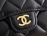 Okify CC Black Lambskin Small Flap Wallet With Gold Hardware 11x7.5x2cm - 5