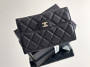 Okify CC 23C Black Caviar Medium Flap Wallet 15x10x3.5cm  - 3