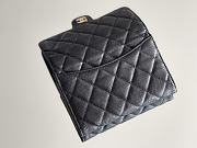 Okify CC 23C Black Caviar Medium Flap Wallet 15x10x3.5cm  - 4