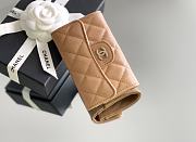 Okify CC Brown Caramel Caviar Small Flap Wallet 11x7.5x2cm - 3