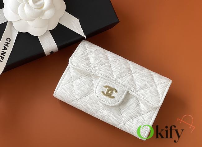 Okify CC White Caviar Small Flap Wallet 11x7.5x2cm - 1