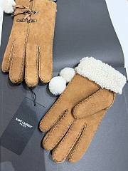 Okify YSL Brown Fur Gloves  - 2