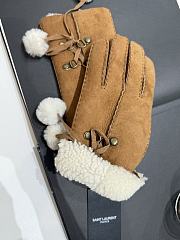 Okify YSL Brown Fur Gloves  - 6