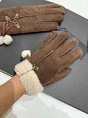 Okify YSL Dark Brown Fur Gloves  - 1