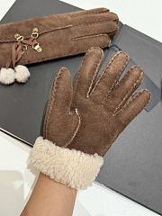 Okify YSL Dark Brown Fur Gloves  - 6